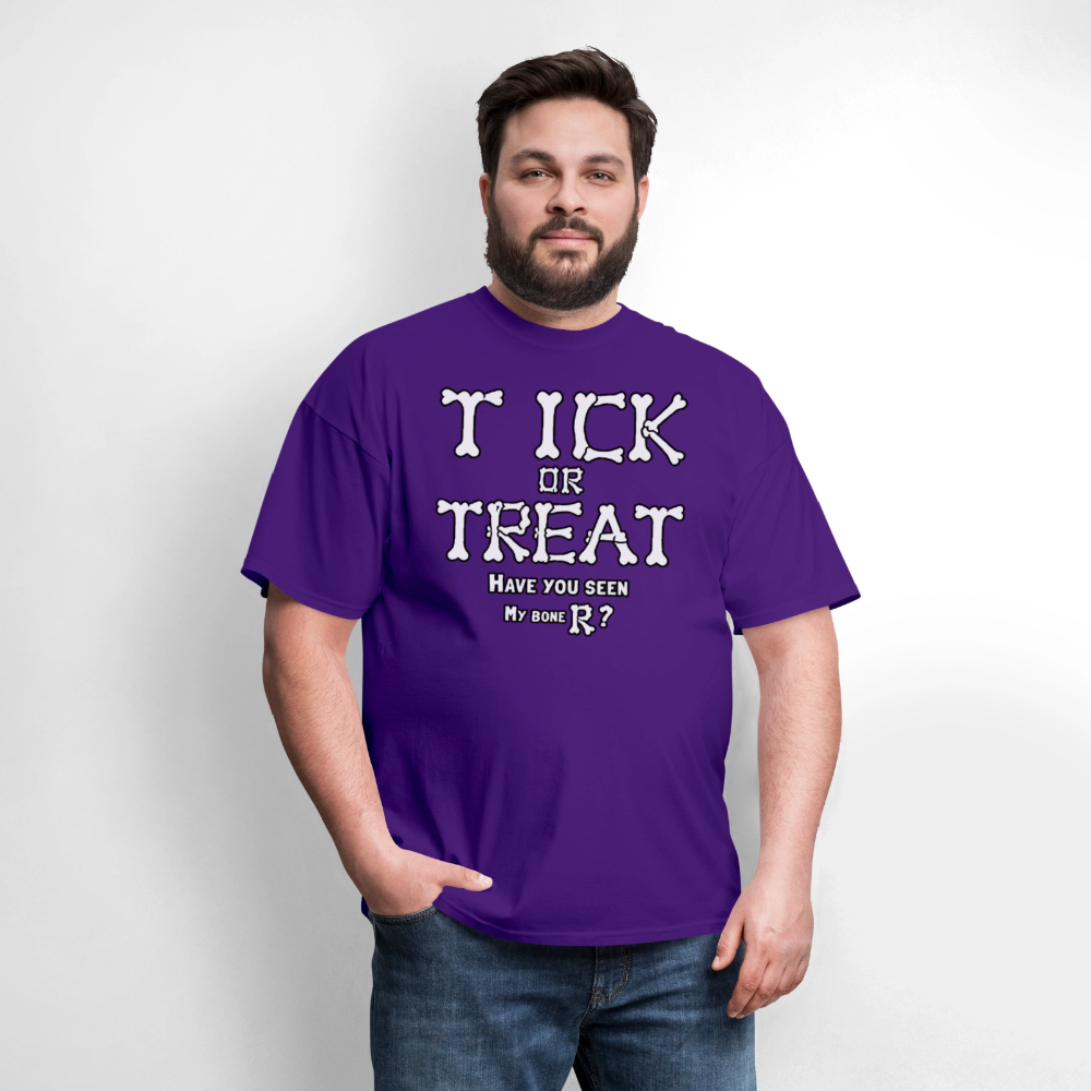Tick or Treat Have You Seen My Bone R? Halloween T-Shirt Color: Black