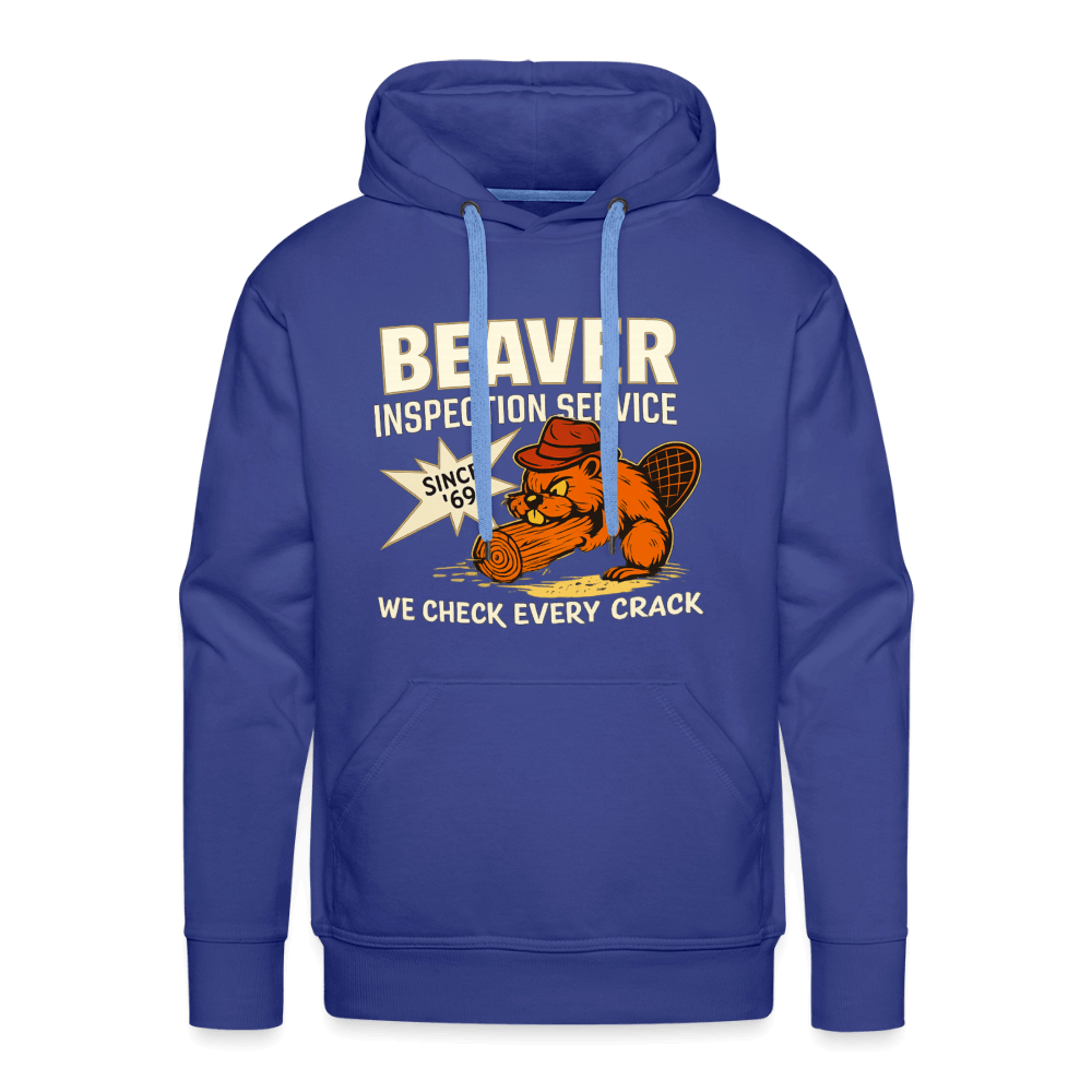 Beaver Inspection Service Adult Humor Premium Hoodie Color: Royal Blue