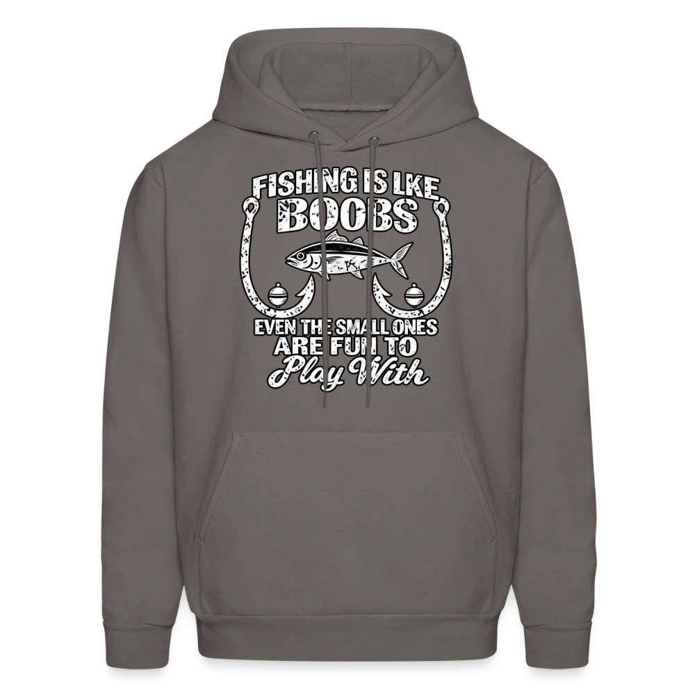Fishing Is Like Boobs Hoodie Color: Asphalt Grey