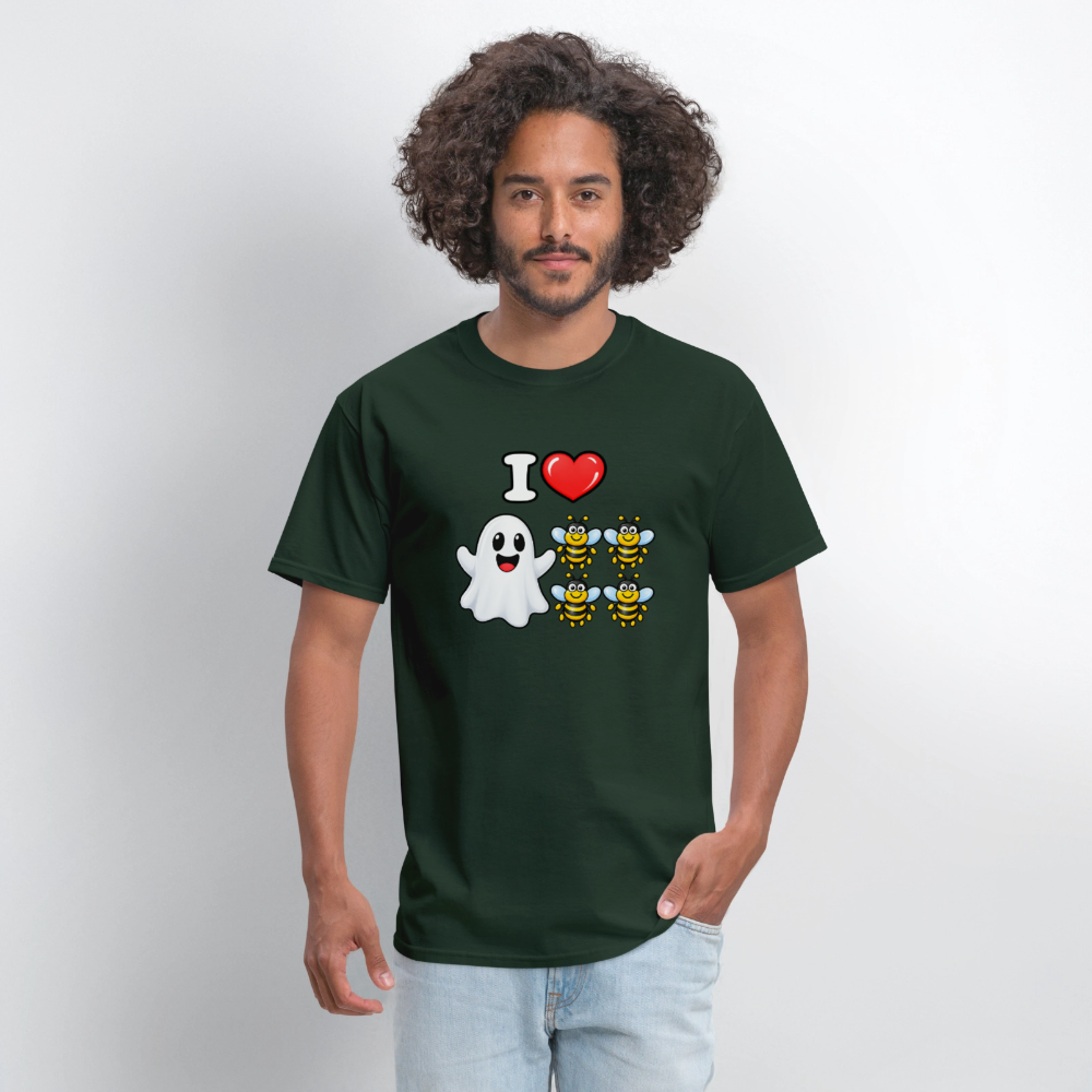 I Heart Boo Bees Funny Halloween T-Shirt Color: Navy