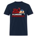 Pat Fussy Plumbing Funny Adult T-Shirt Color: Navy