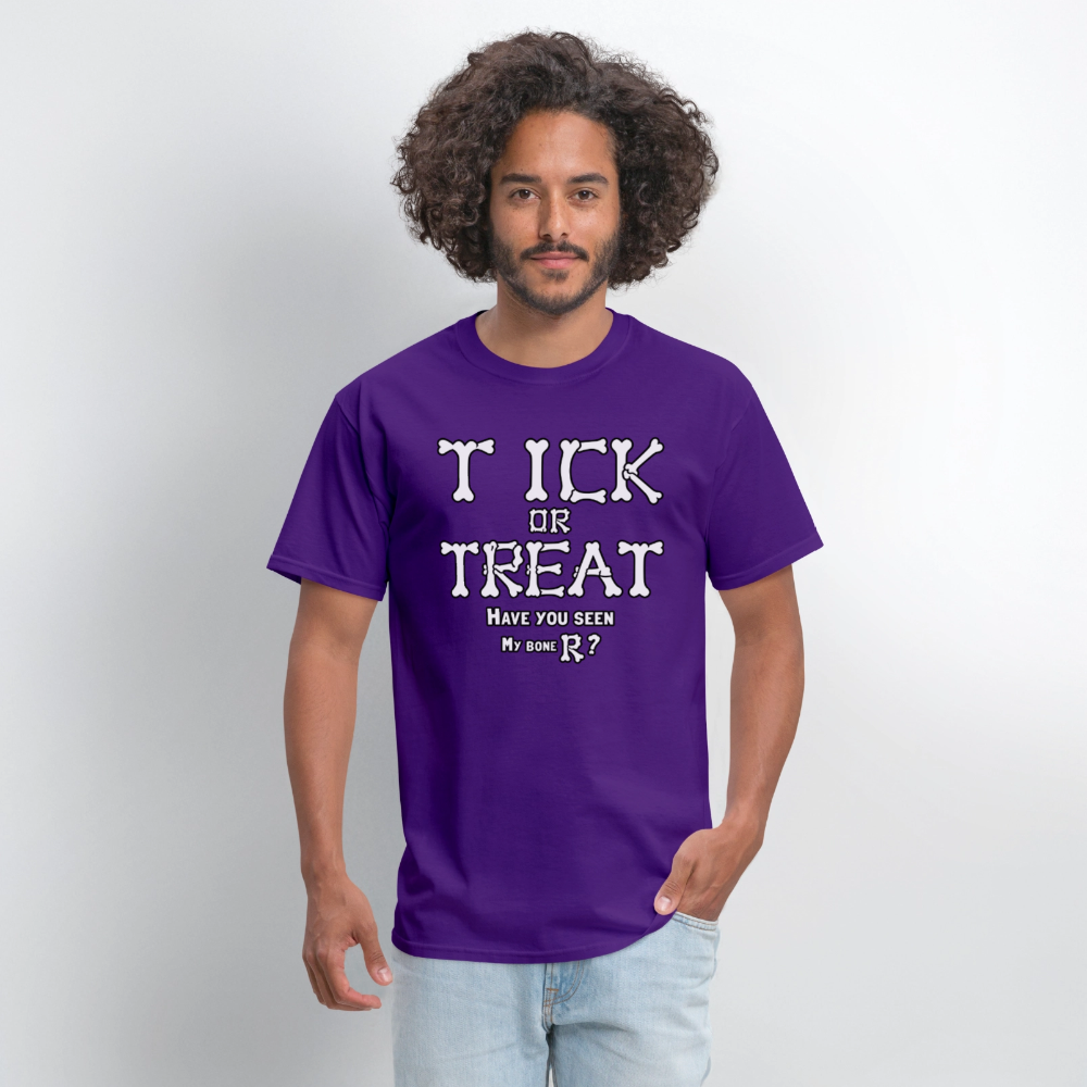 Tick or Treat Have You Seen My Bone R? Halloween T-Shirt Color: Black