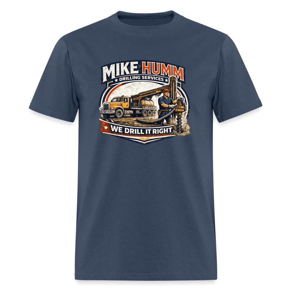 Mike Humm Drilling Service T-Shirt Color: Blue Dusk