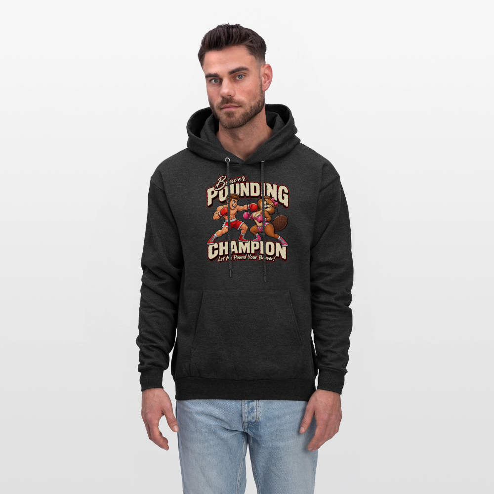Beaver Pounding Champion Hoodie - charcoal grey