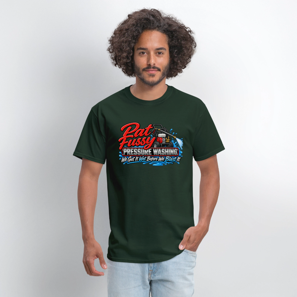 Pat Fussy Pressure Washing Funny Adult T-Shirt Color: Heather Black