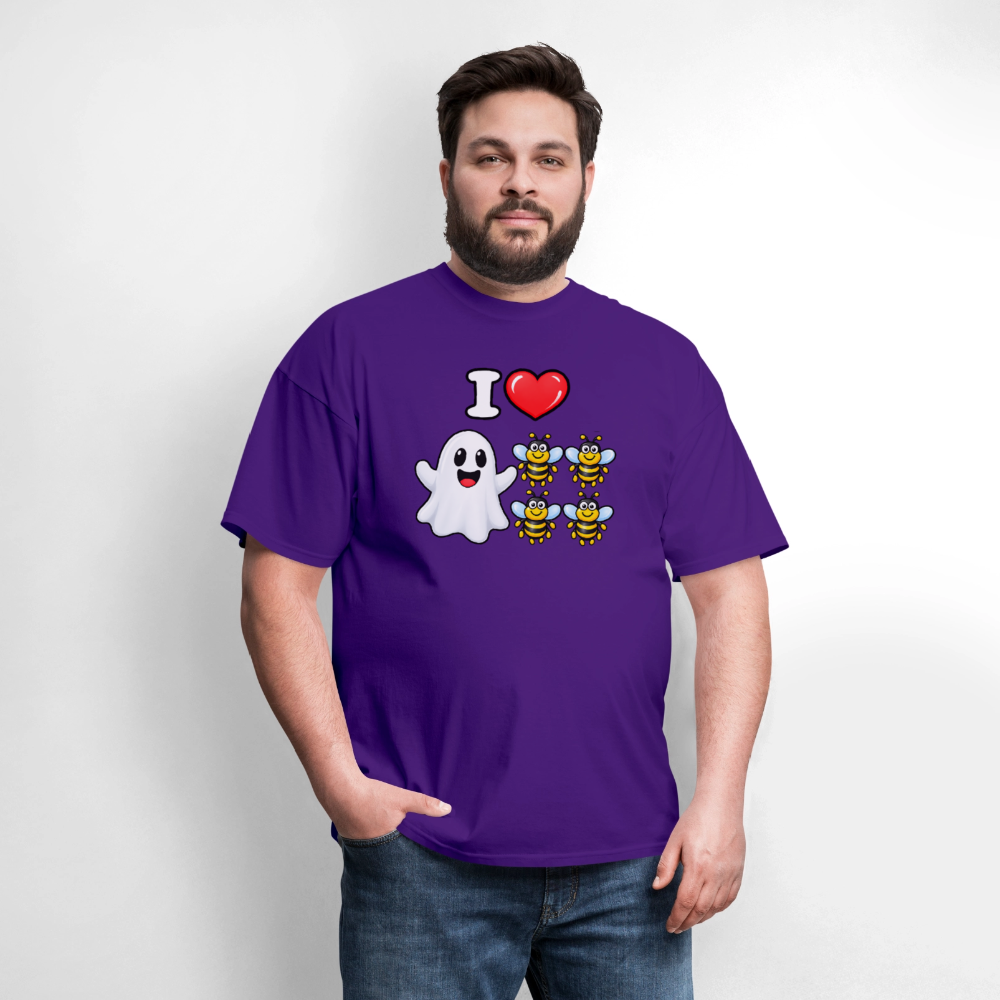 I Heart Boo Bees Funny Halloween T-Shirt Color: Navy