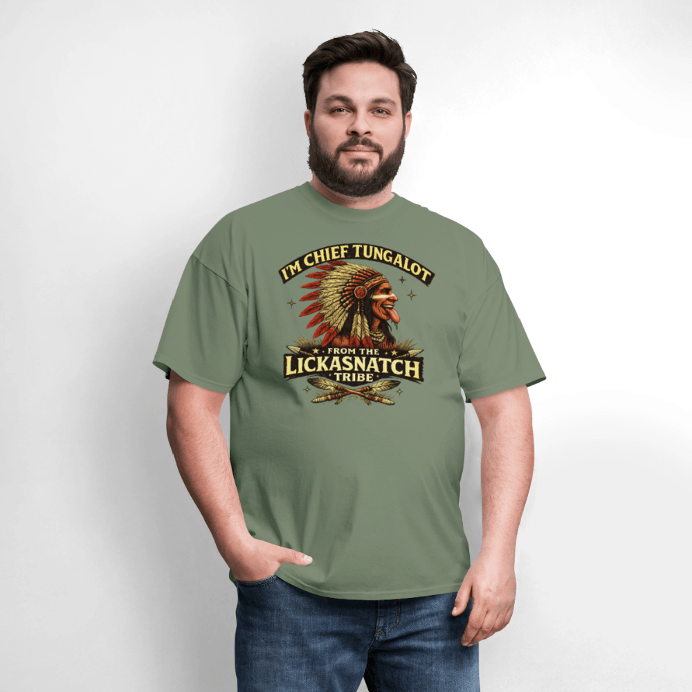 I'm Chief Tungalot From Lickasnatch Tribe T-Shirt Color: Black
