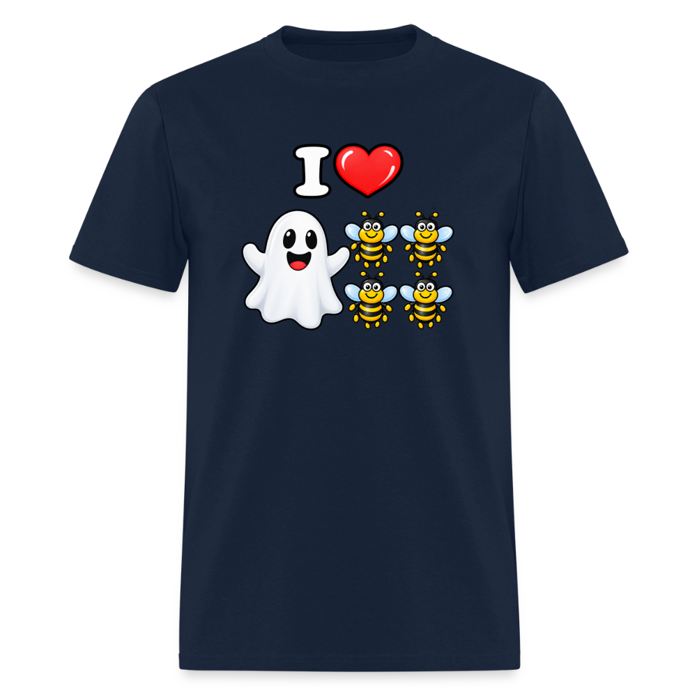 I Heart Boo Bees Funny Halloween T-Shirt Color: Navy