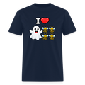 I Heart Boo Bees Funny Halloween T-Shirt Color: Navy