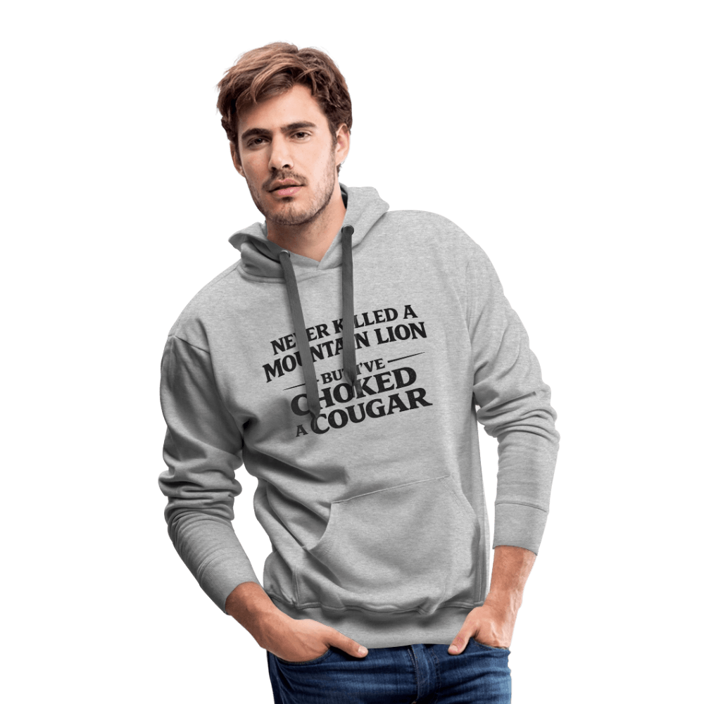 Never Killed A Mountain Lion But I've Choked A Cougar Premium Hoodie Color: White