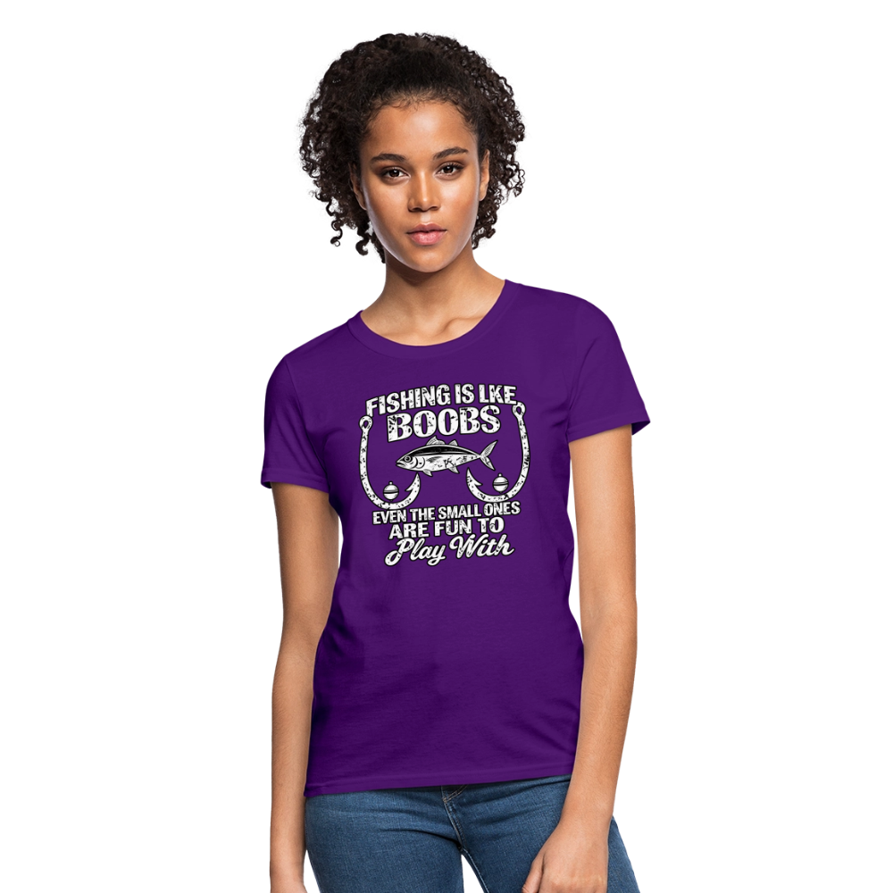 Fishing Is Like Boobs Women’s T-Shirt Color: Black