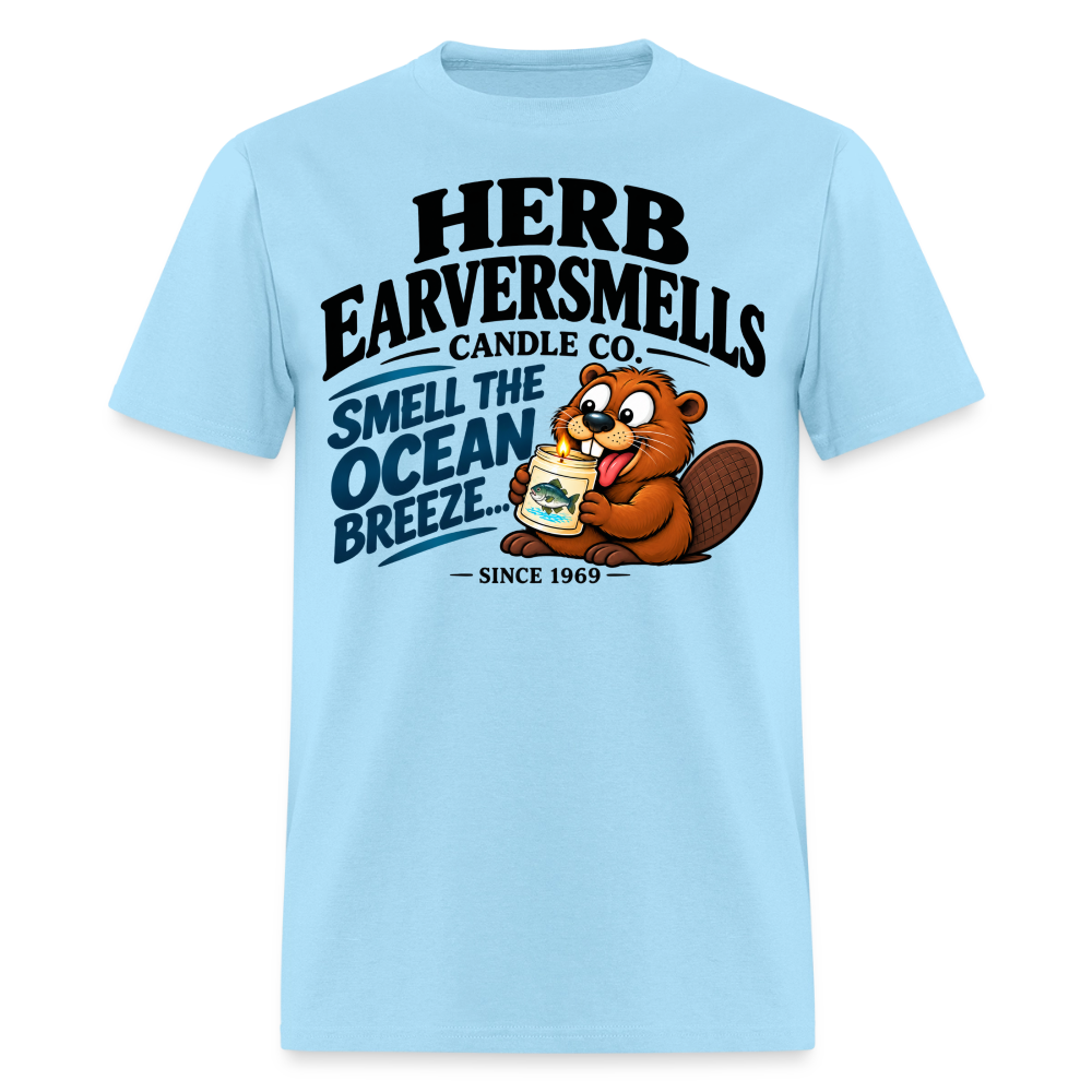 Herb Eaversmells Candle Company T-Shirt Color: Powder BLue