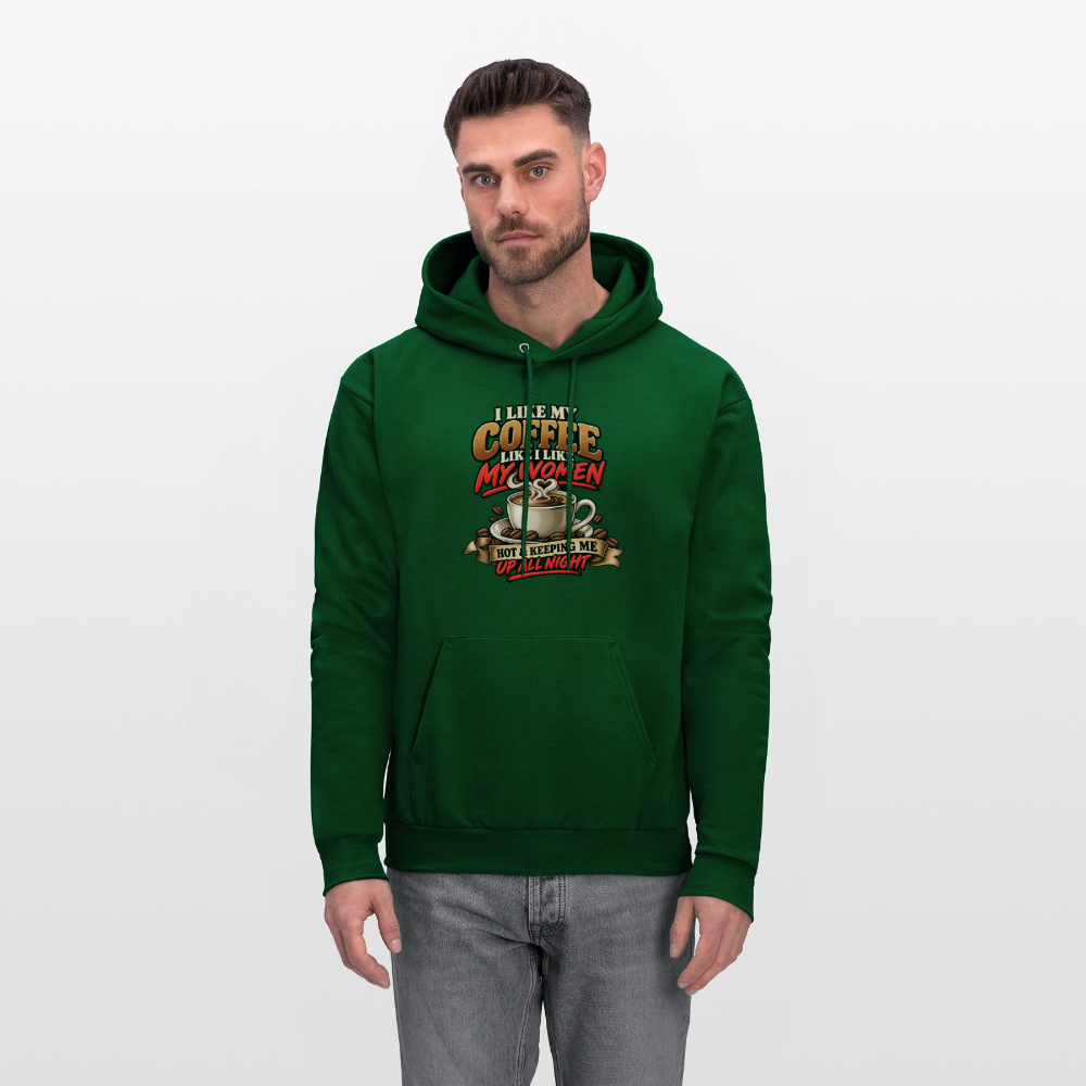 I Like My Coffee Like I Like My Women — Hot &amp; Keeping Me Up All Night Hoodie Color: Charcoal Grey