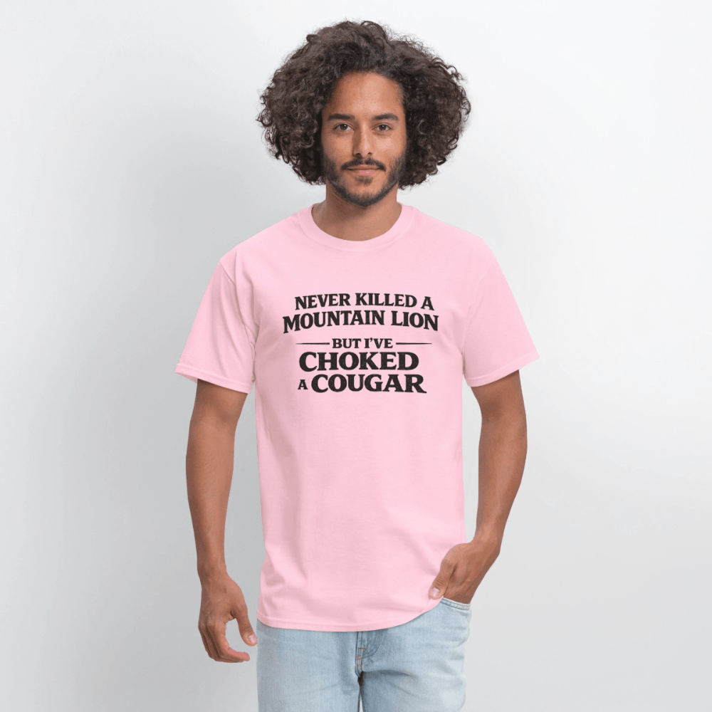 Never Killed A Mountain Lion But I've Choked A Cougar T-Shirt Color: Rock