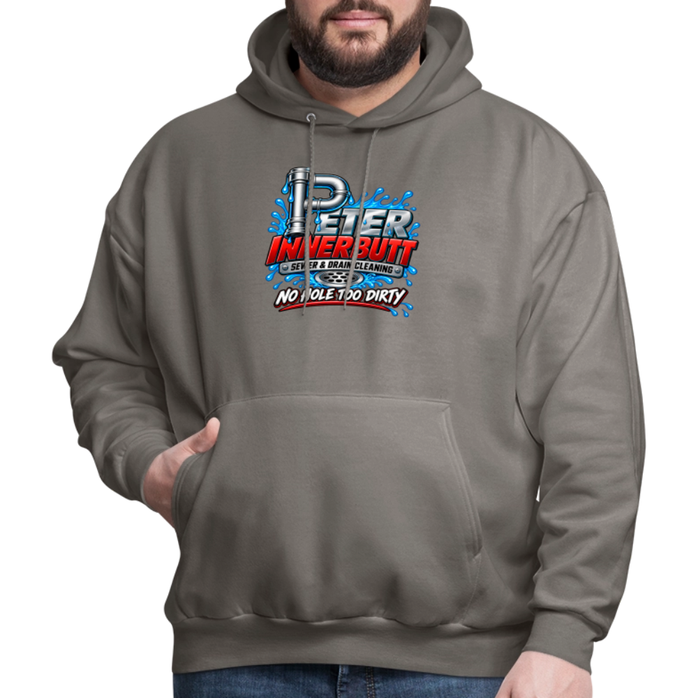 Peter Innerbutt No Hole Too Dirty Funny Adult Humor Hoodie Color: Heather Gray