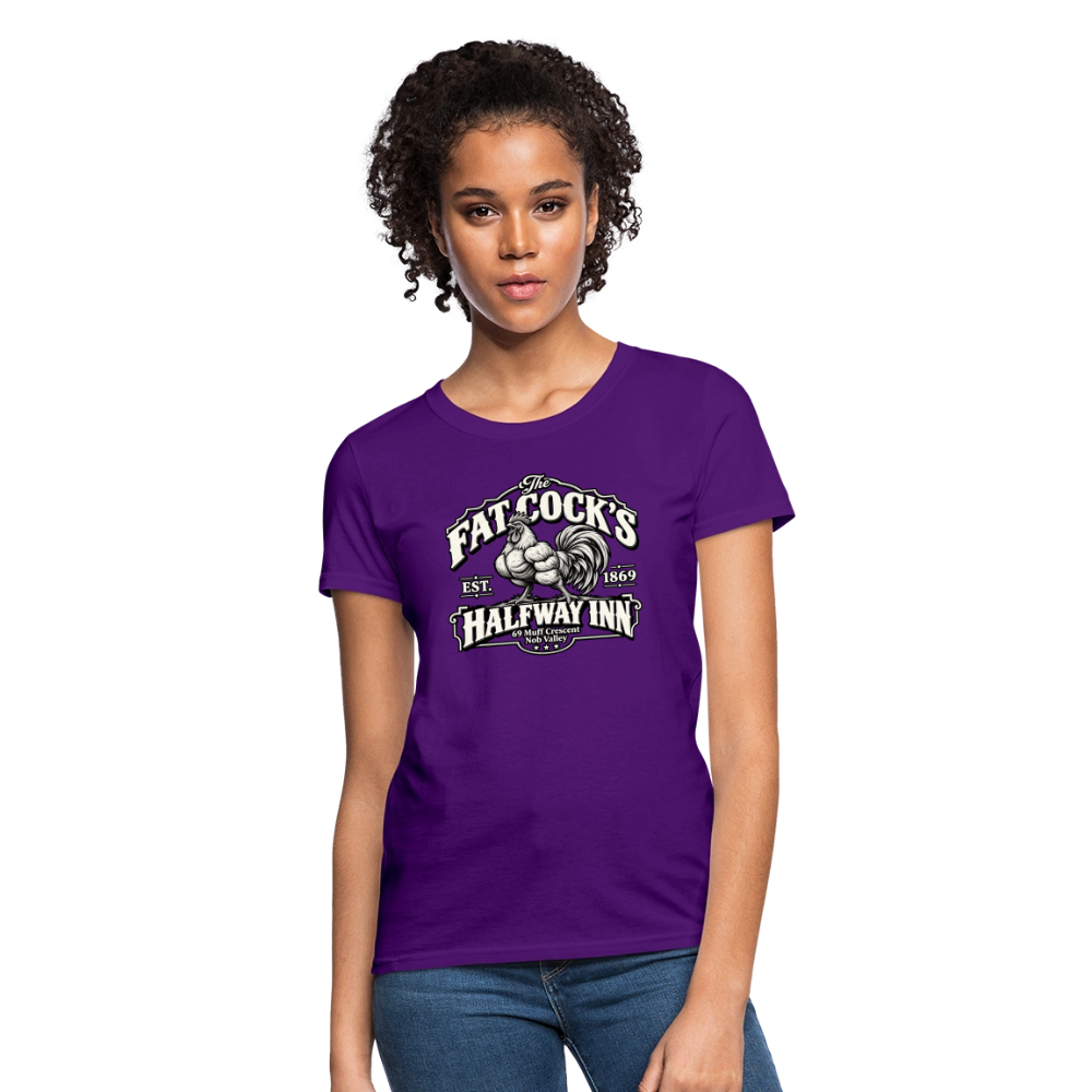 Fat Cock’s Halfway Inn Women’s T-Shirt Color: Black