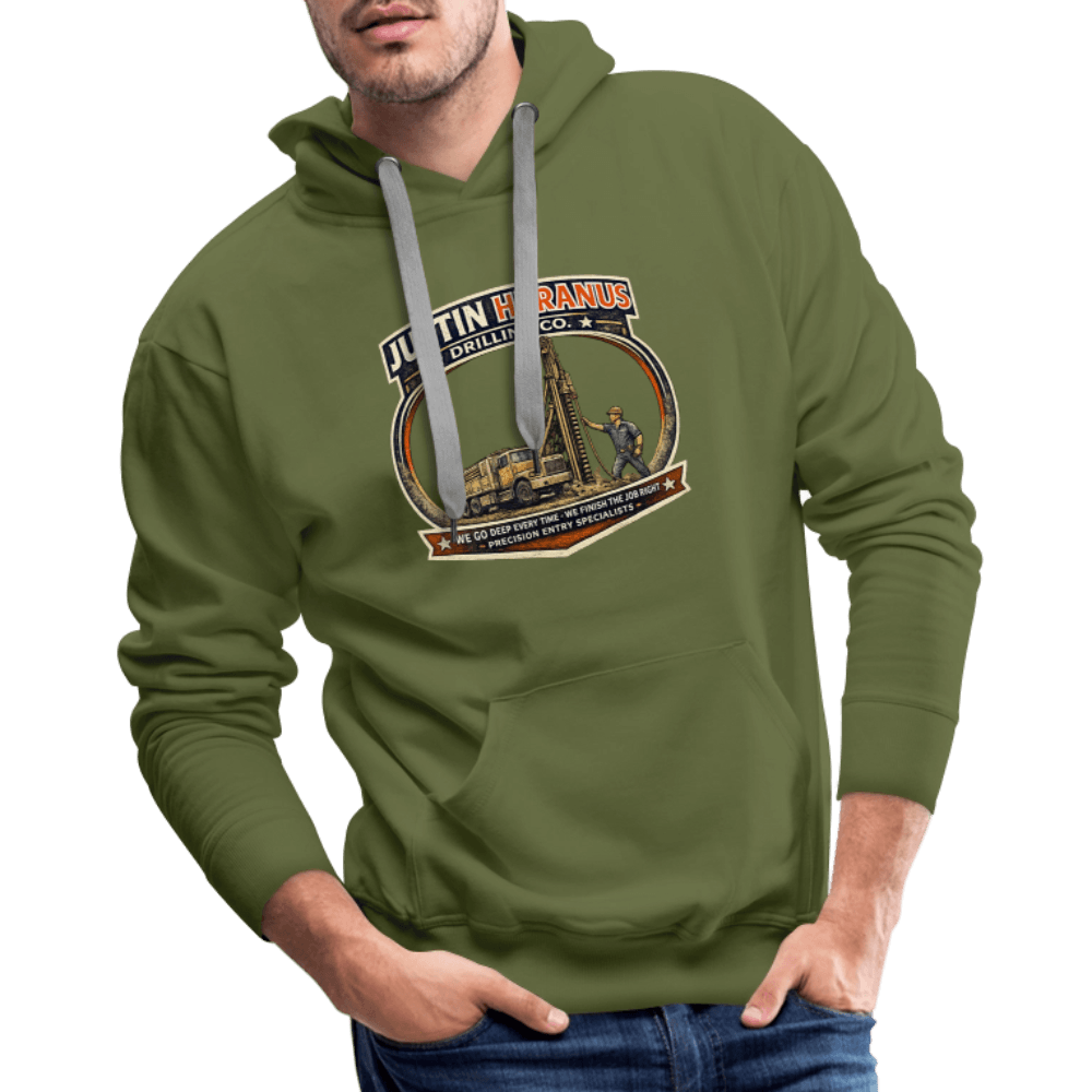 Justin Heranus Drilling Company Premium Hoodie Color: White