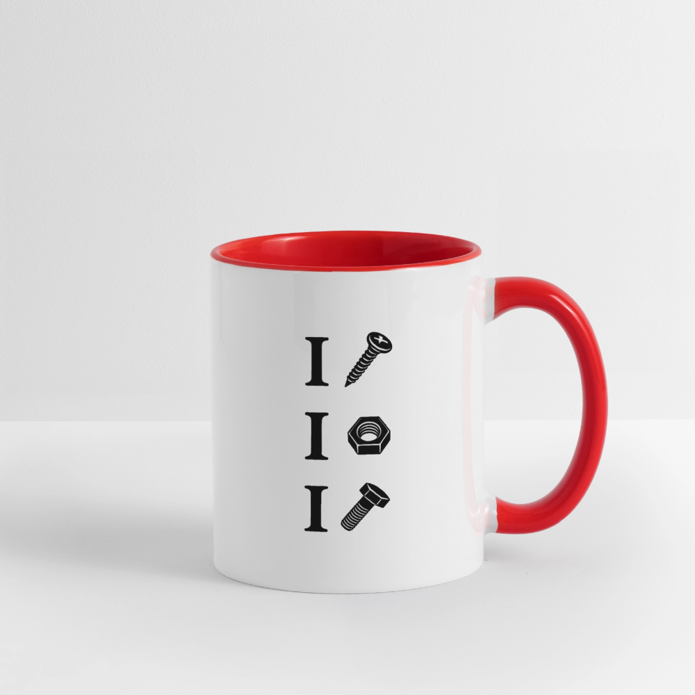 I Screw I Nut I Bolt Contrast Coffee Mug - white/red