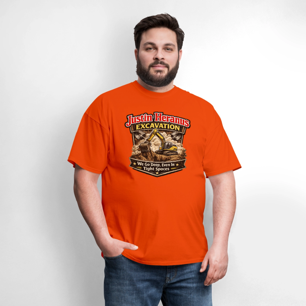 Justin Heranus Excavation Funny T-Shirt - orange
