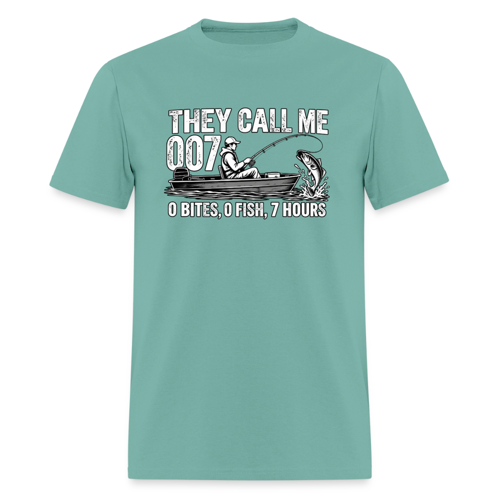 They Call Me 007 Funny Fishing T-Shirt Color: Aquatic