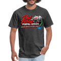 Pat Fussy Pumping Service Funny Adult T-Shirt Color: Heather Black