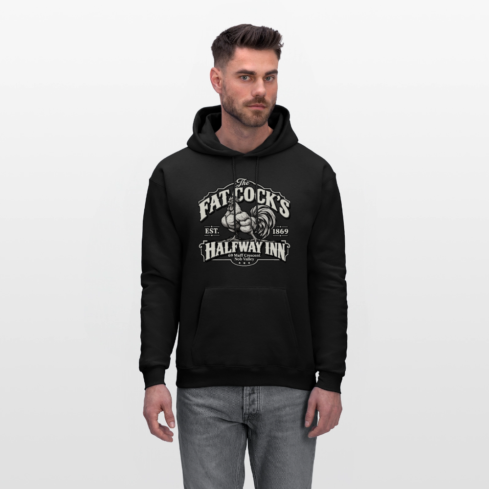 Fat Cock’s Halfway Inn Hoodie Color: Black