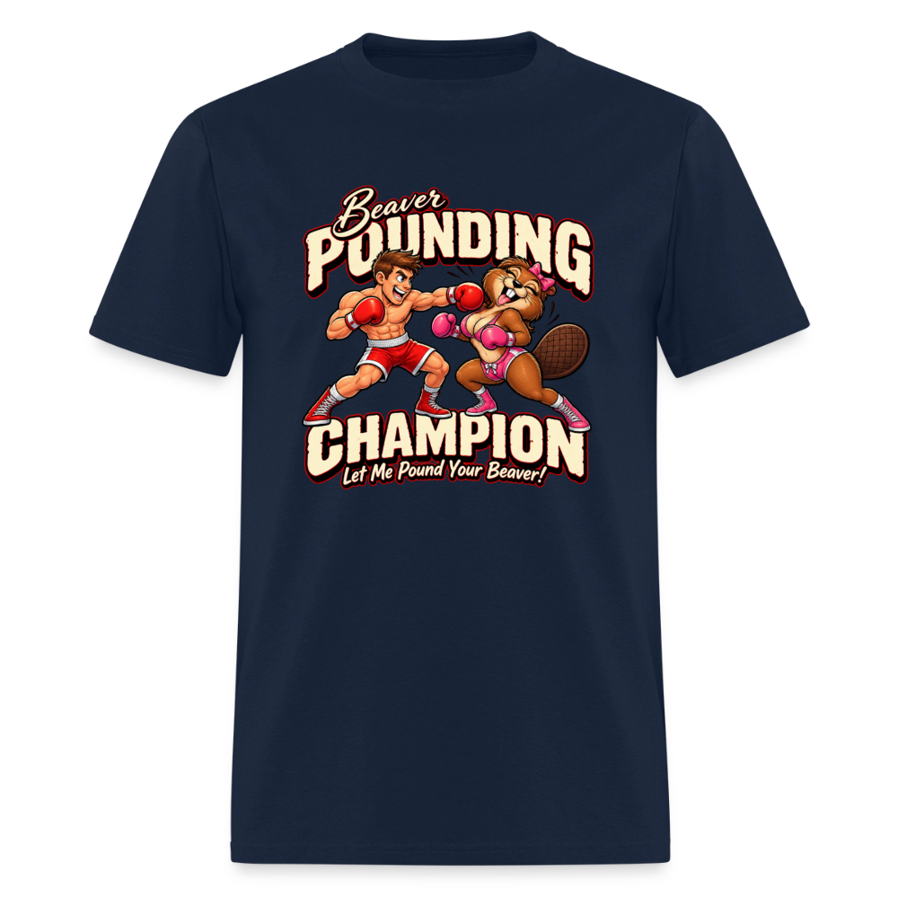 Beaver Pounding Champion T-Shirt - navy