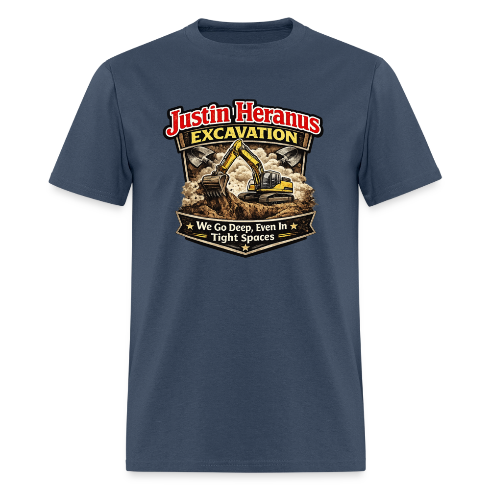 Justin Heranus Excavation Funny T-Shirt -  blue dusk