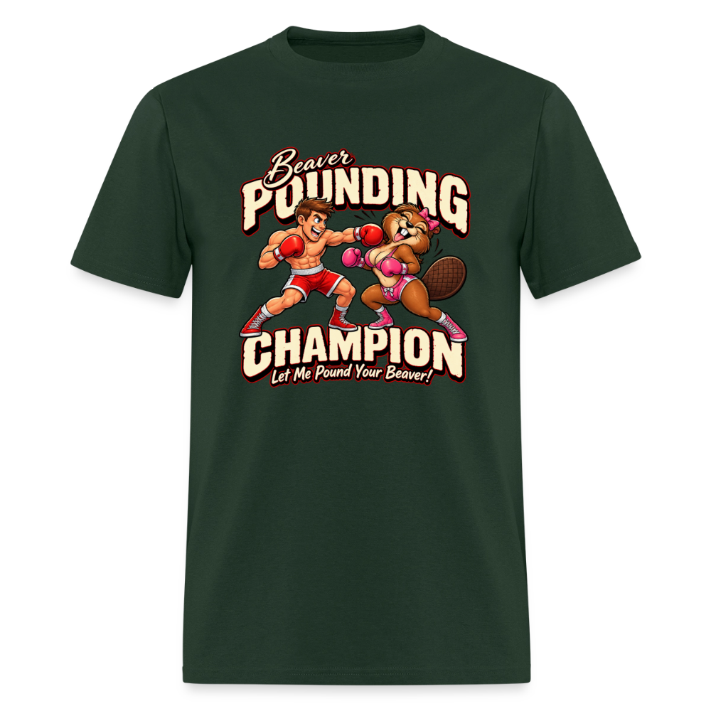 Beaver Pounding Champion T-Shirt - forest green