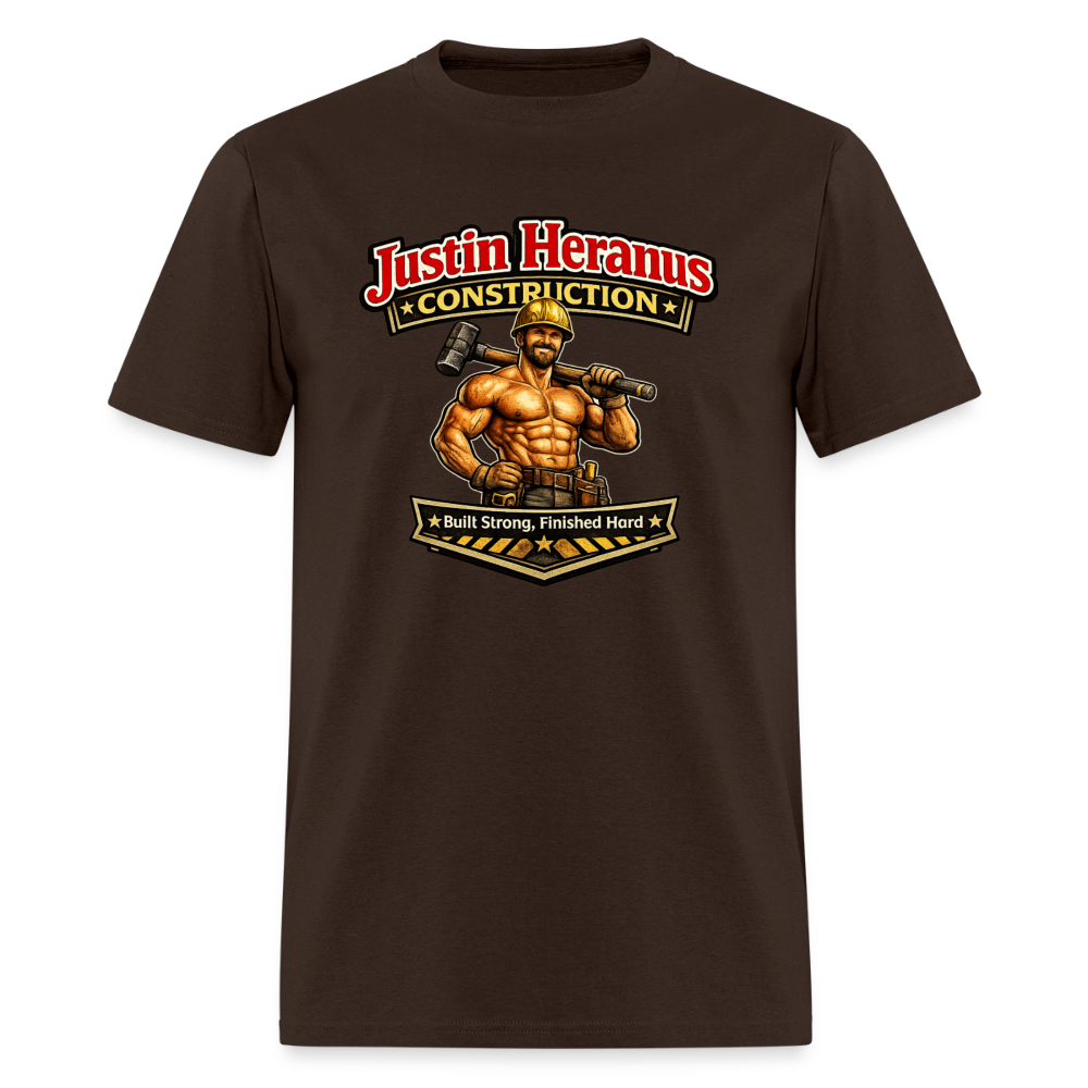 Justin Heranus Construction Funny T-Shirt - brown
