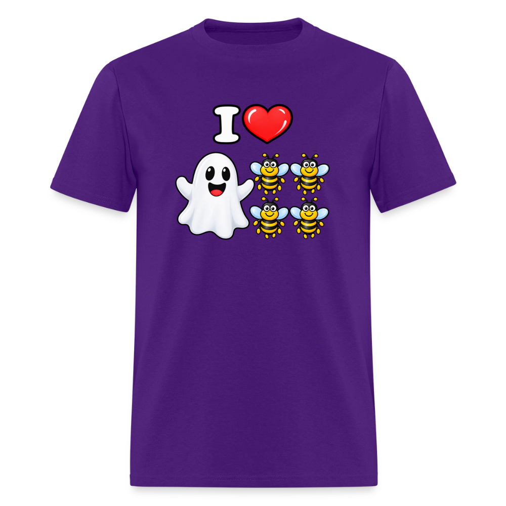 I Heart Boo Bees Funny Halloween T-Shirt Color: Purple