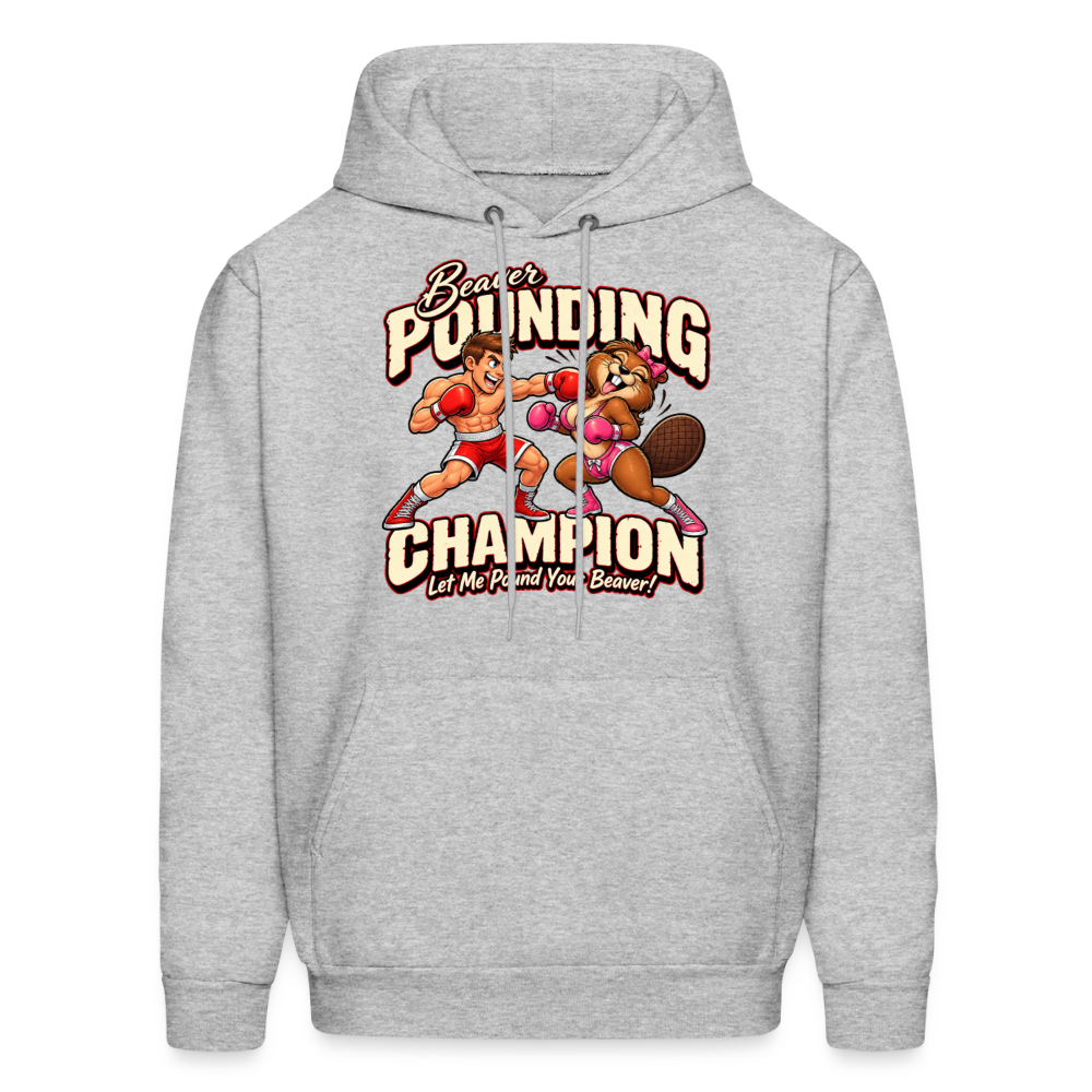 Beaver Pounding Champion Hoodie - heather gray
