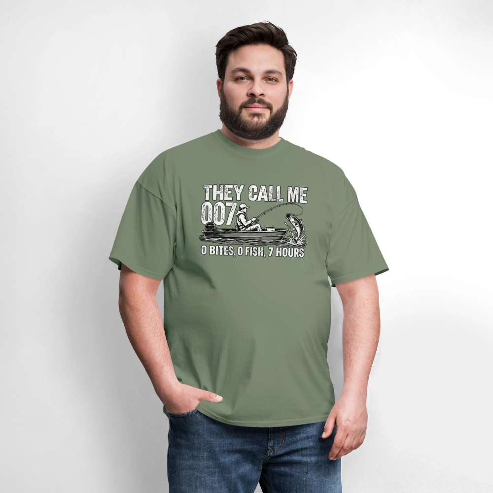 They Call Me 007 Funny Fishing T-Shirt Color: Navy