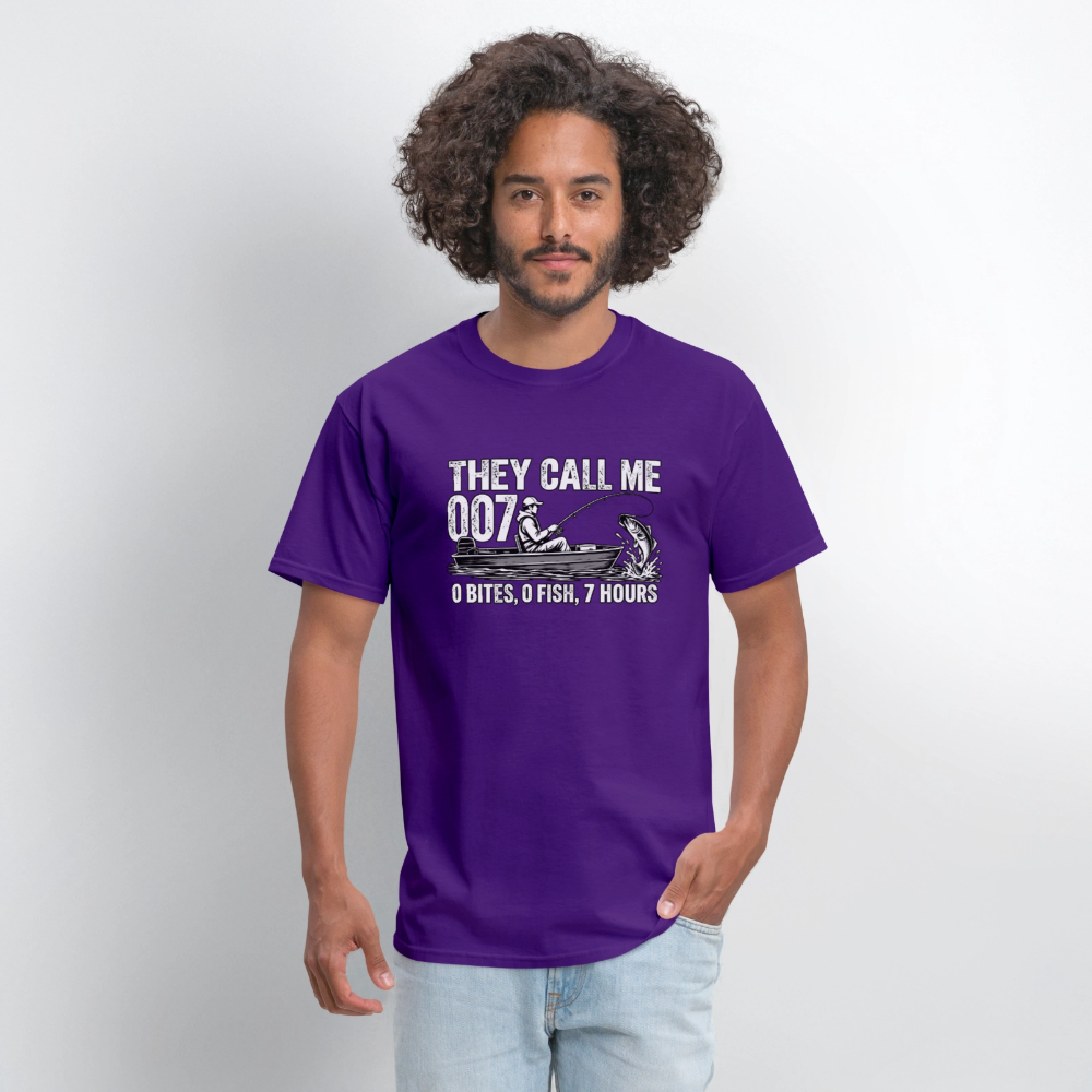 They Call Me 007 Funny Fishing T-Shirt Color: Navy