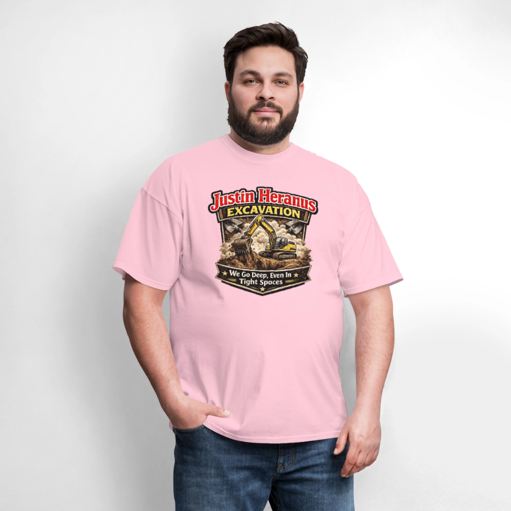 Justin Heranus Excavation Funny T-Shirt - pink