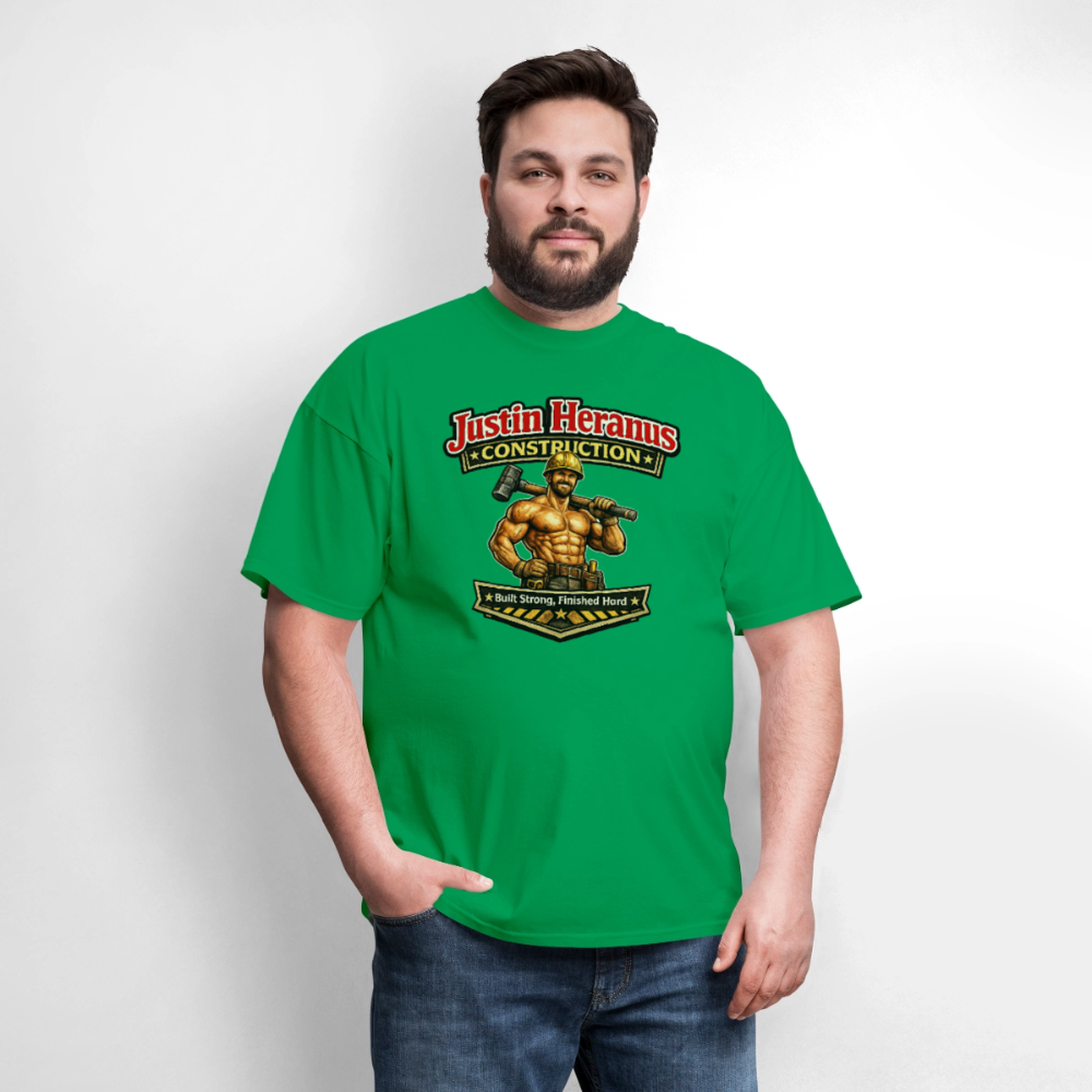 Justin Heranus Construction Funny T-Shirt - bright green