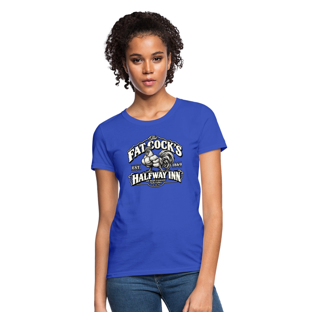 Fat Cock’s Halfway Inn Women’s T-Shirt Color: Black