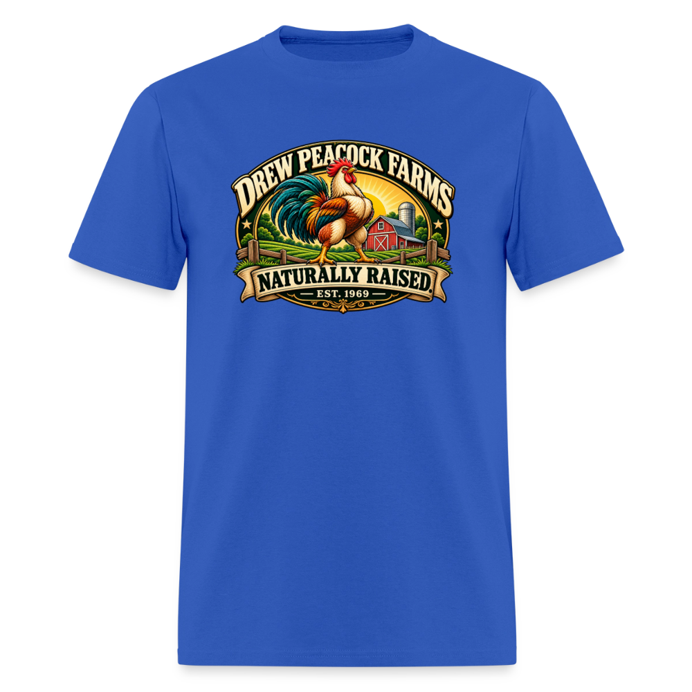 Drew Peacock Farms T-Shirt - royal blue