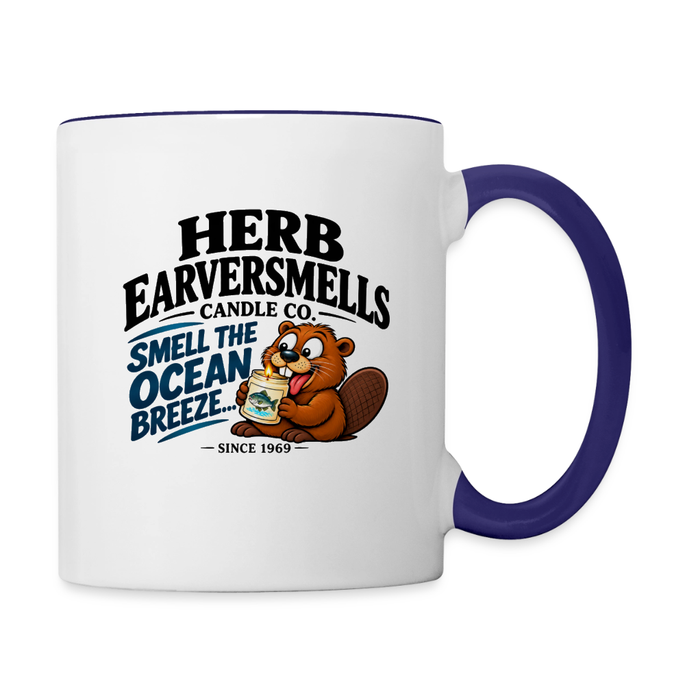 Herb Eaversmells Candle Company Contrast Coffee Mug Color: White/Cobalt Blue