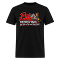 Pat Fussy Roofing Funny Adult T-Shirt Color: Black
