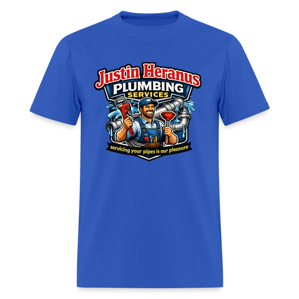 Justin Heranus Plumbing Funny T-Shirt - royal blue