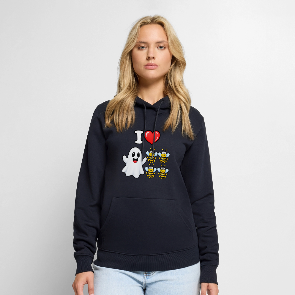 I Heart Boo Bees Funny Halloween Premium Hoodie Color: Navy