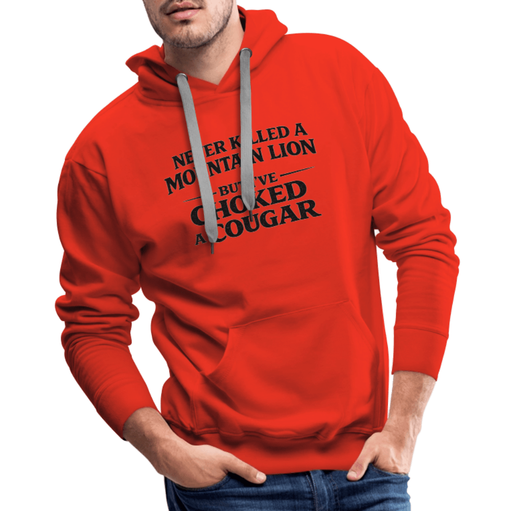 Never Killed A Mountain Lion But I've Choked A Cougar Premium Hoodie Color: White