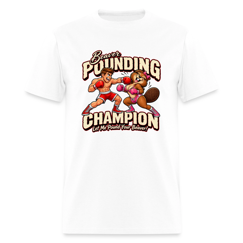 Beaver Pounding Champion T-Shirt - white
