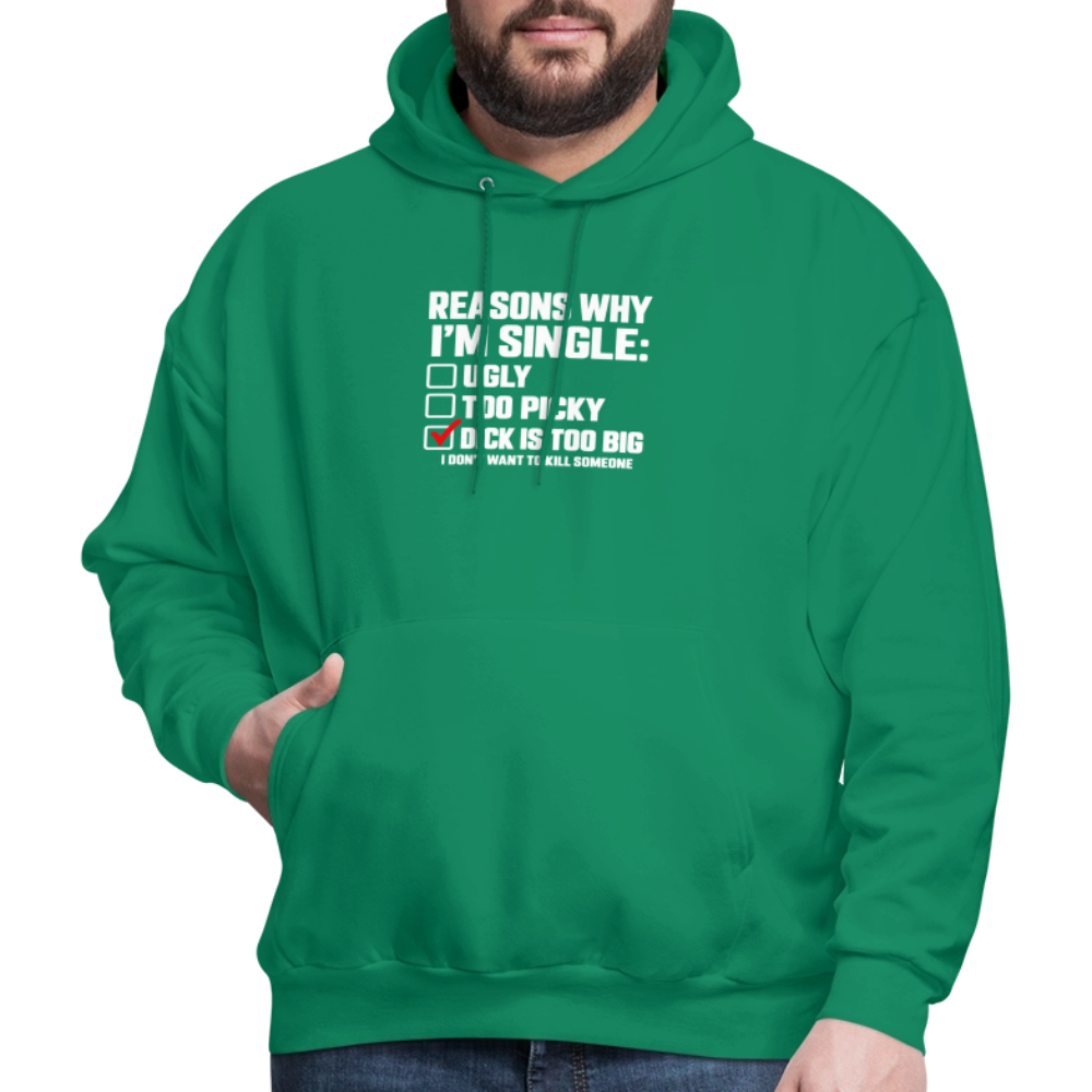 Reasons Why I'm Single Funny Adult Humor Hoodie – Dirty Joke Graphic Color: Black