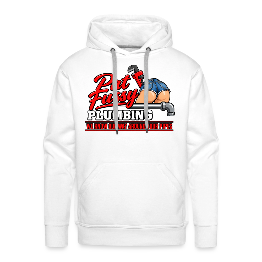 Pat Fussy Plumbing Funny Adult Premium Hoodie Color: white