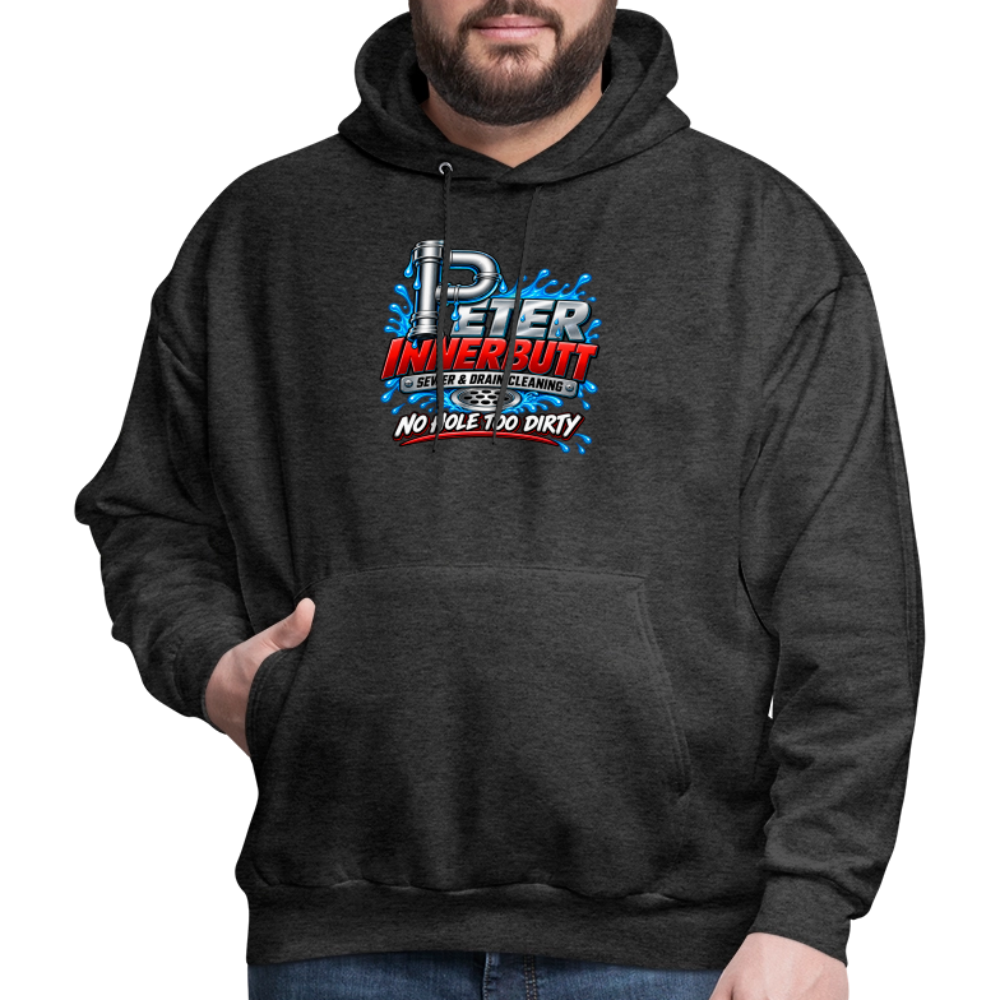 Peter Innerbutt No Hole Too Dirty Funny Adult Humor Hoodie Color: Heather Gray