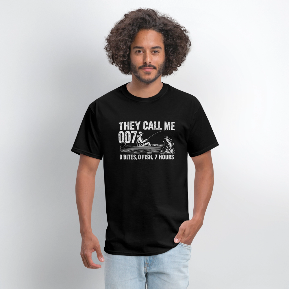 They Call Me 007 Funny Fishing T-Shirt Color: Navy