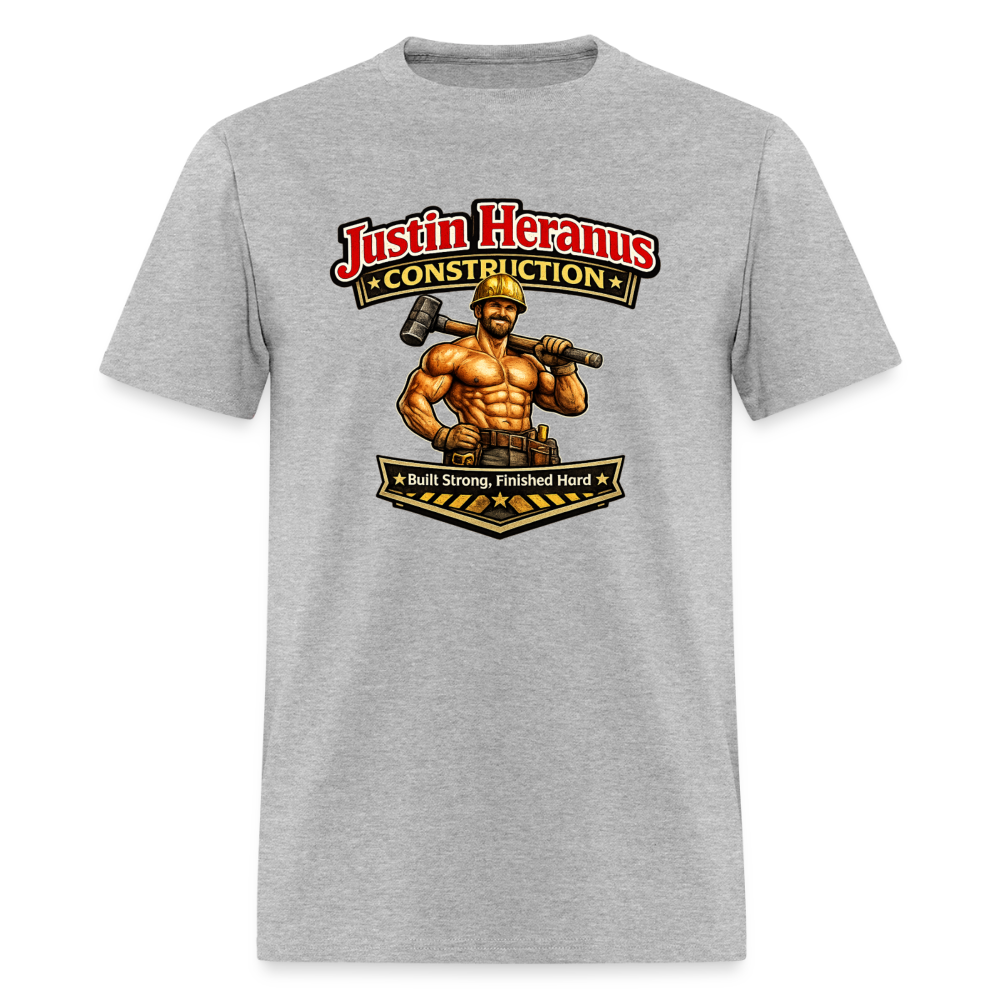 Justin Heranus Construction Funny T-Shirt - heather gray