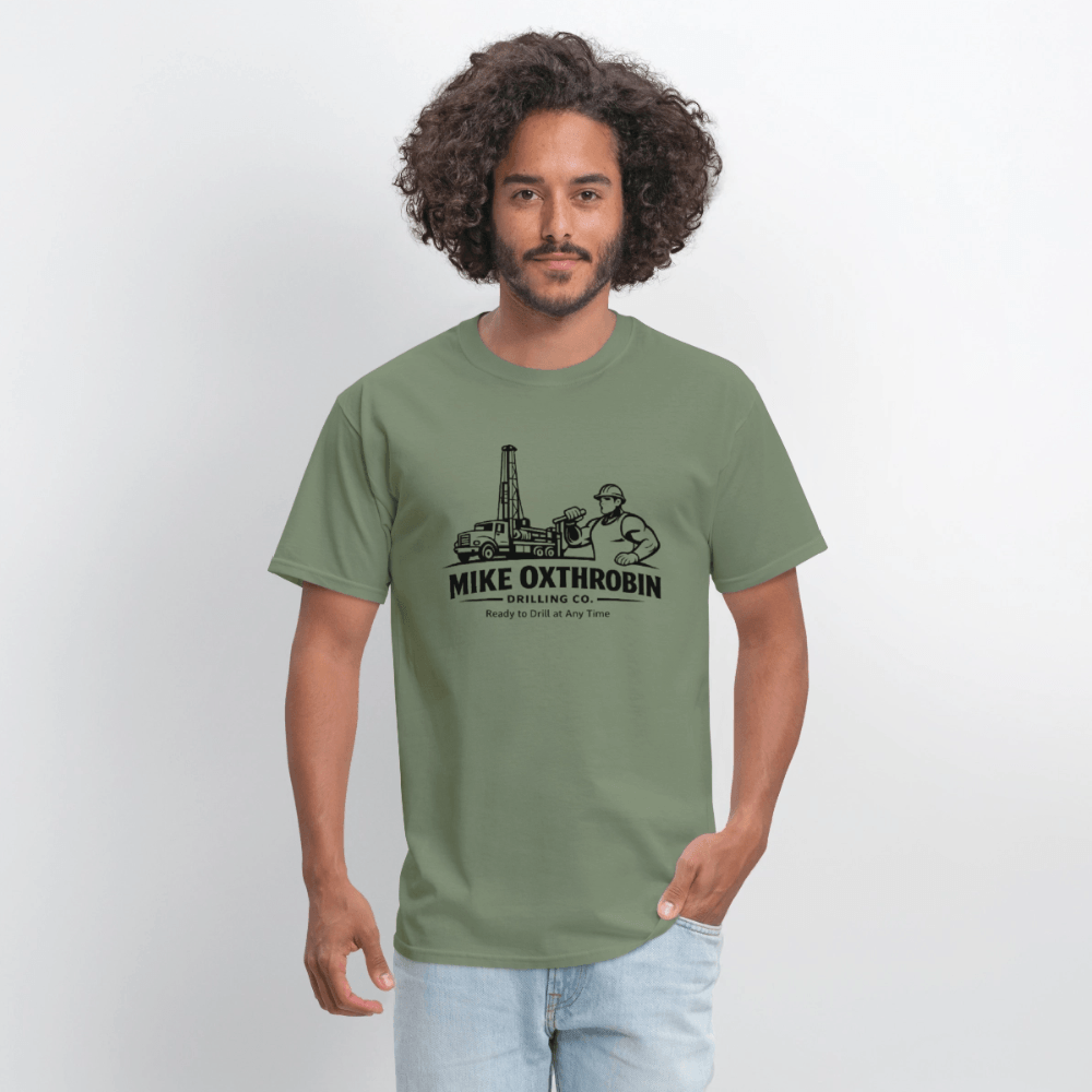 Mike Oxthrobin Drilling Co Funny T-Shirt Color: Rock